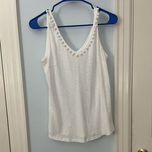 White Lilly Pulitzer Pom-Pom tank top